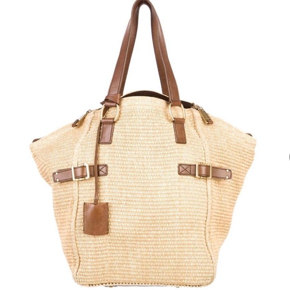 Yves Saint Laurent Bags Ysl Raffia Downtown Straw Tote Handbag